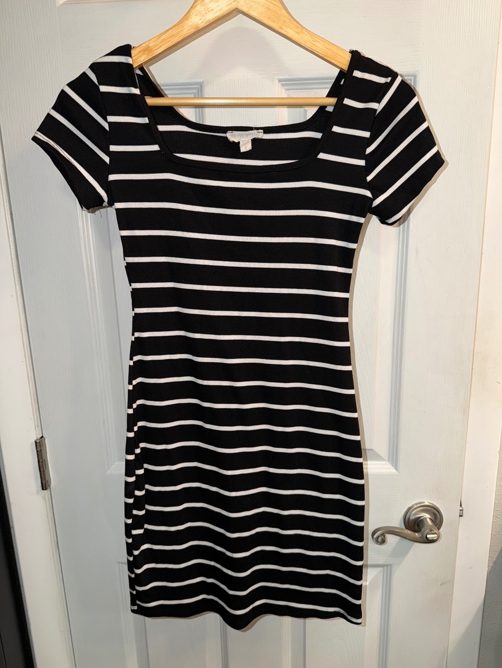 See You Monday Mini Dress Bundle of 2 Black & Striped Bodycon Dresses Size S